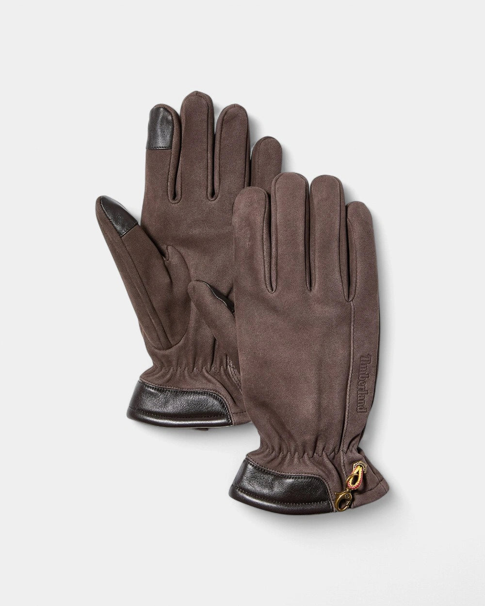Rękawiczki dotykowe Timberland z logo - Brązowy